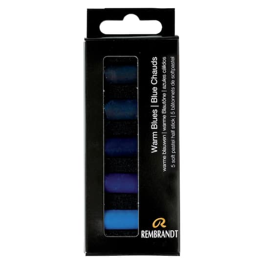 Rembrandt 5 Color Warm Blues Half Stick Soft Pastel Set
